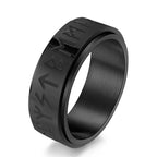 Viking Ring for Menn Anti-Stress Roterende Svart