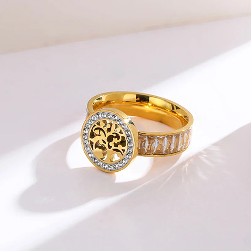 Prsten Strom života se zirkonem