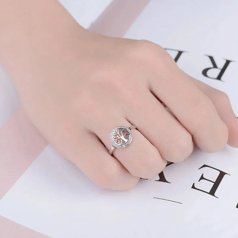 Livets tre ring for kvinner sølvring