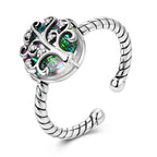 Livets Træ Ring Zircon Kvinde Sølv