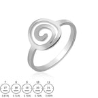Damering med spiraldesign i rundt sølv