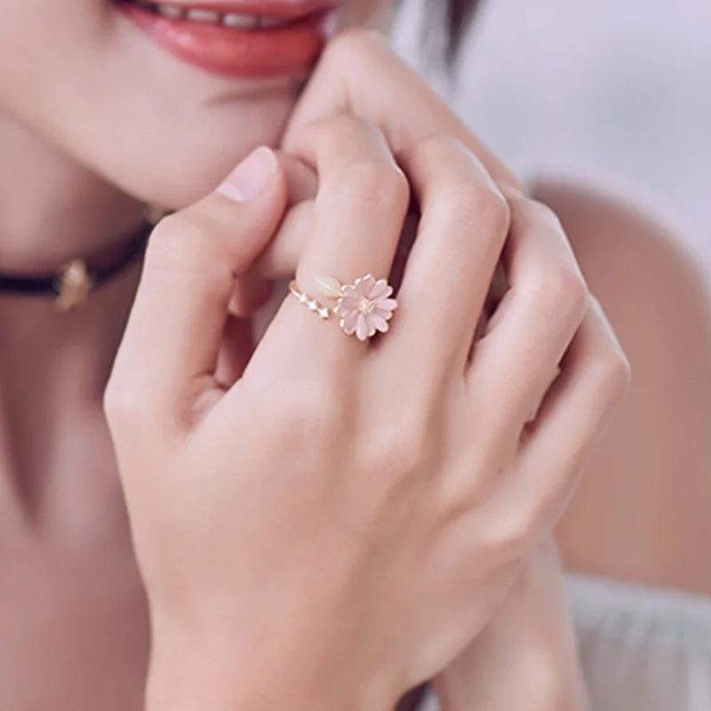 Bague avec Jolie Fleur de Marguerite