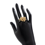 Ring med sølv- eller guldbelagte perler