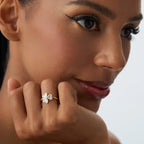 Ring med 3-bladet Kløver i Zirkonia