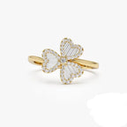 Ring med 3-bladet Kløver i Zirkonia