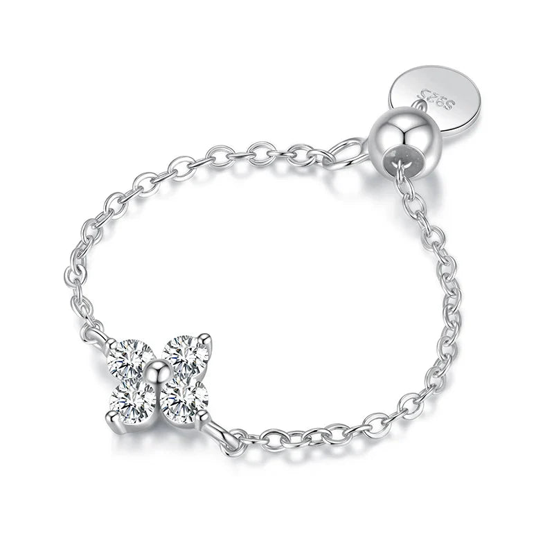 Prsten se čtyřlístkem ze zirkonu