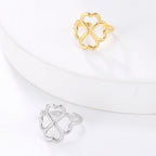 Ring med firkløver for kvinner sølv