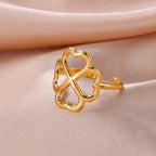 Ring med firkløver for kvinner gull