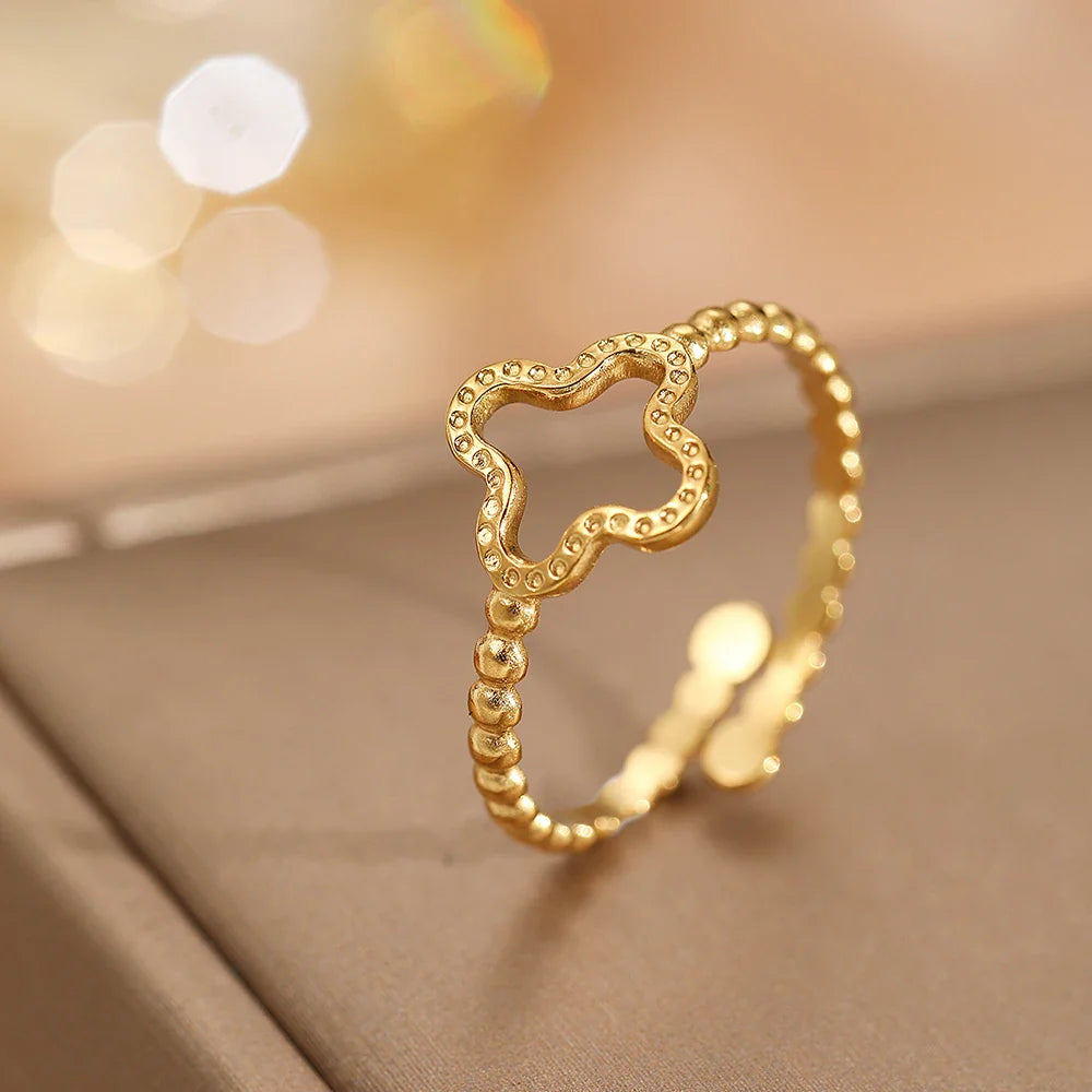 Prsten se čtyřlístkem pro ženy zlatý