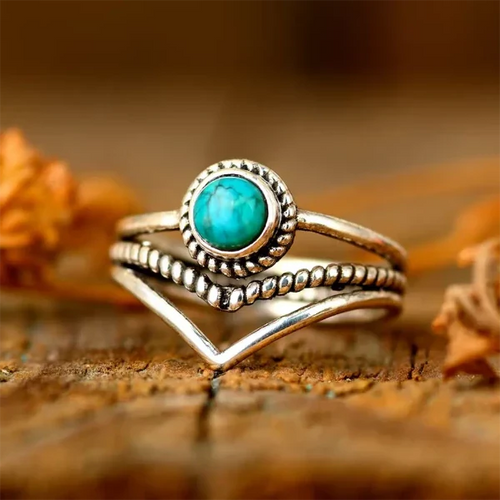 Boheme ring med naturlig sten