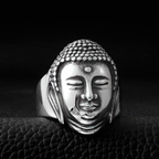 Buddha ring sølv guld 