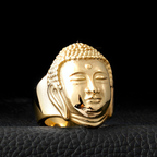 Buddha ring sølv guld 