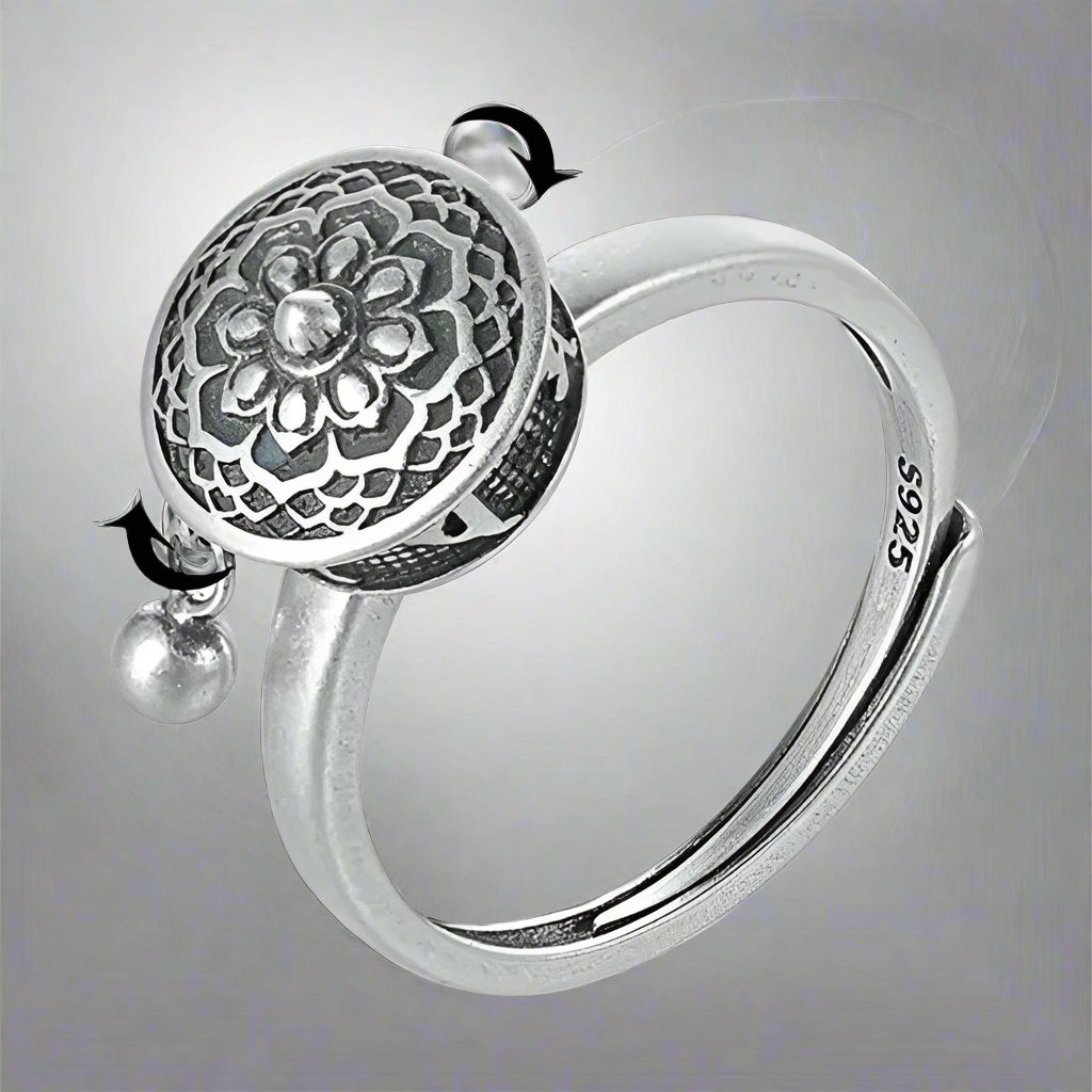 Buddhistisk ring Lotusblomst sølv