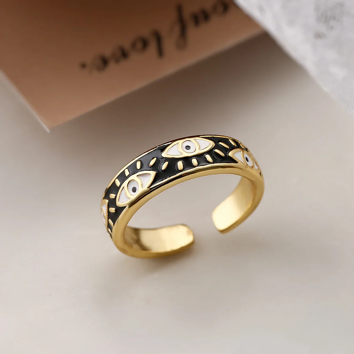 Prsten proti zlému oku modrý turecký prsten černý