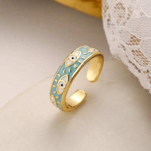 Ring mod det onde øje Blå Tyrkisk Ring Turkis