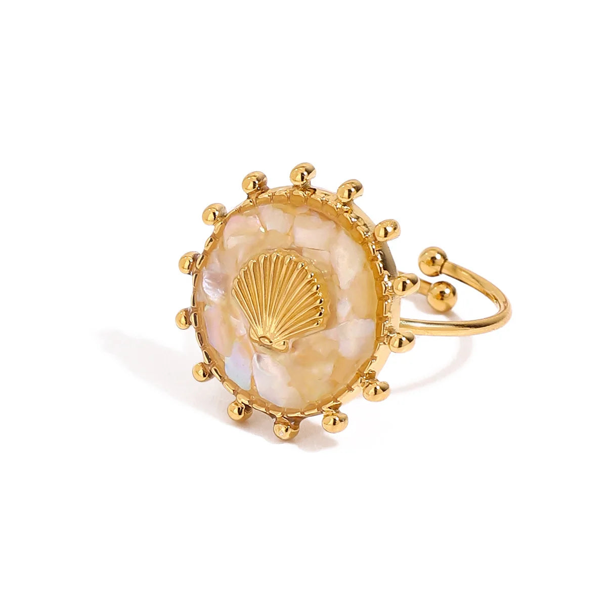 Rund skjellring i boho-stil