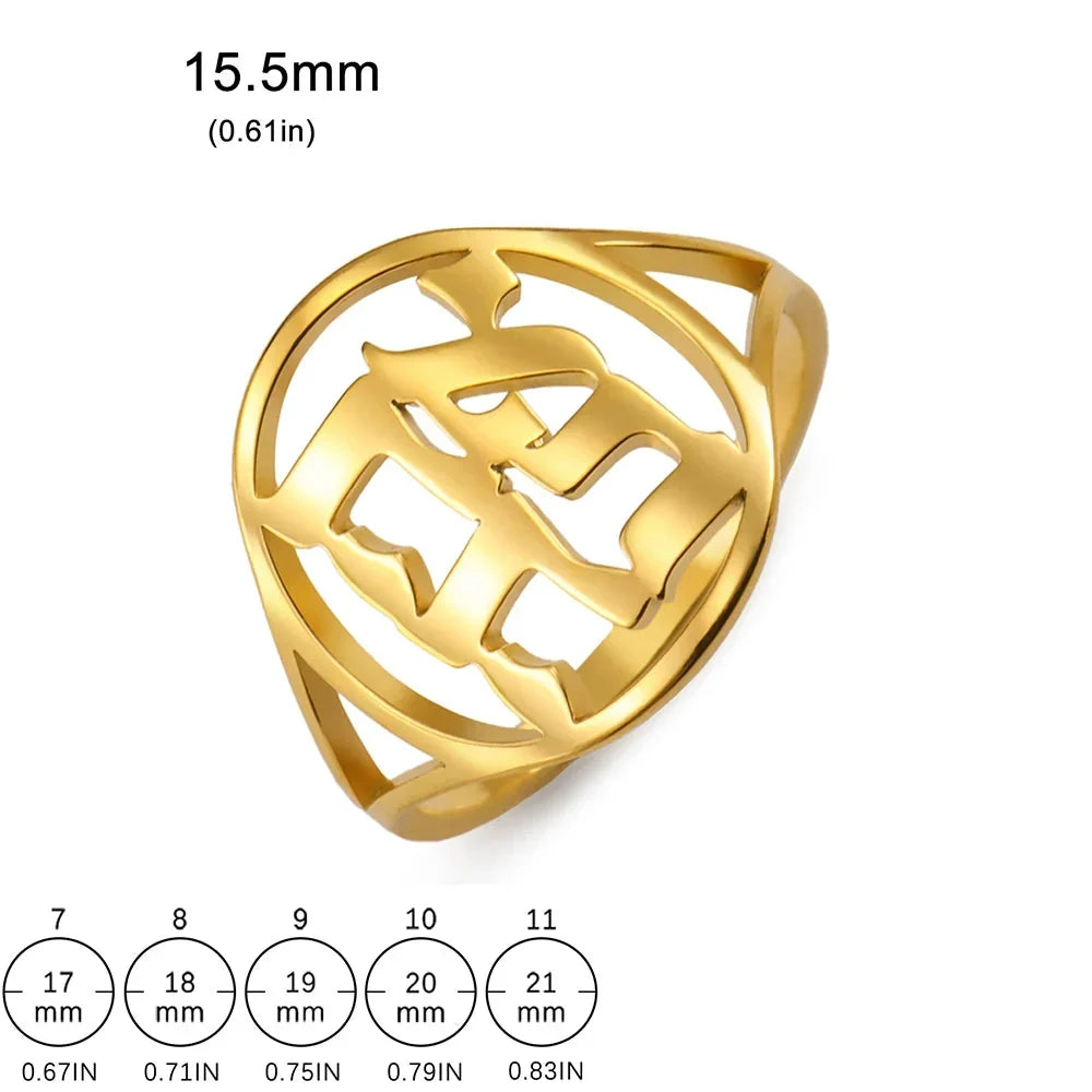 Hålig ring för herr eller dam med judisk hebreisk gravyr
