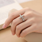 Křesťanský křížový prsten s zirkonem pro ženy