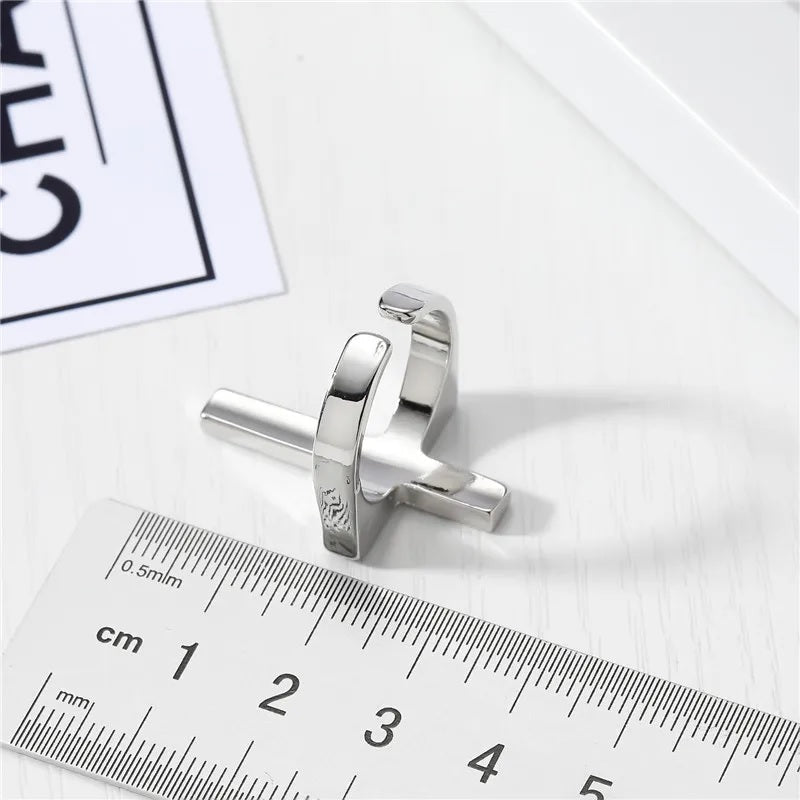 Sort gotisk kors ring til mænd kristen