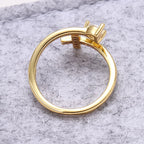 Dame Ring Kors & Zirkon 