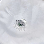 Prsten ochrany s modrým okem a stříbrnými perličkami