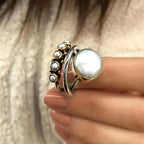 Vintage stil ring med perle