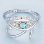 Egyptisk ring Øye av Horus Oudjat Sølv