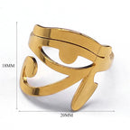 Ring Egypt Øye av Horus Oudjat Trolldom gull