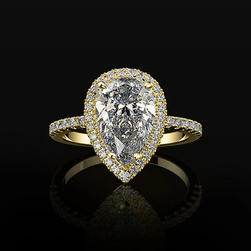 Bague en Zircon Goutte d'Eau or