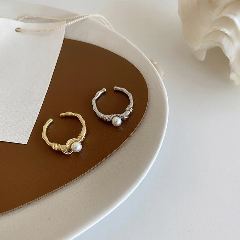 Bague Femme avec Perle Blanche argent