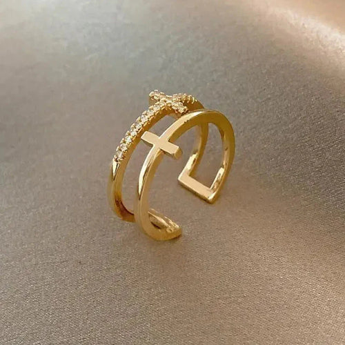 Ring til kvinder Kors Kristent ring guld
