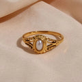 Vintage stil dame ring med perle
