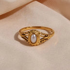 Vintage stil dame ring med perle