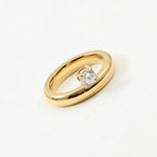 Tynn vann-dråpe ring med perle i zirkonium 2