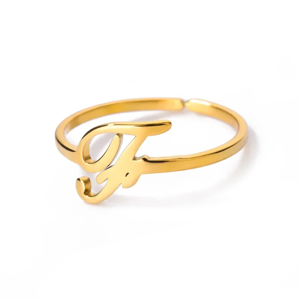 Smal personlig ring med initial f