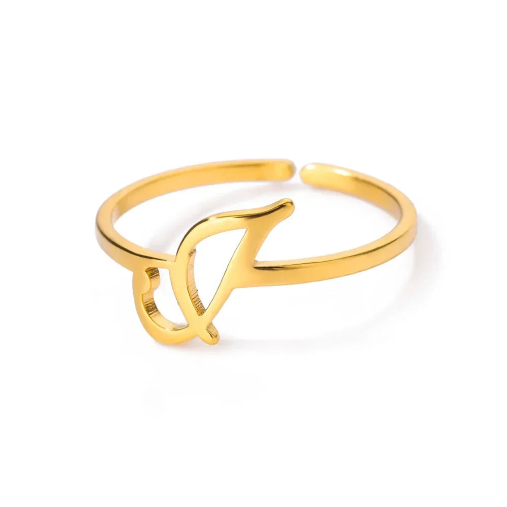 Smal personlig ring med initial j