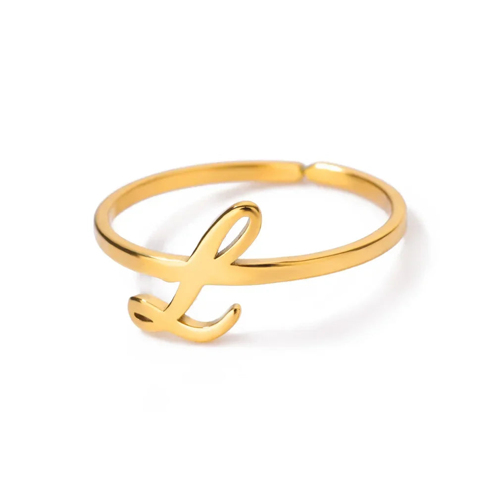 Smal personlig ring med initial l