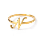 Smal personlig ring med initial n