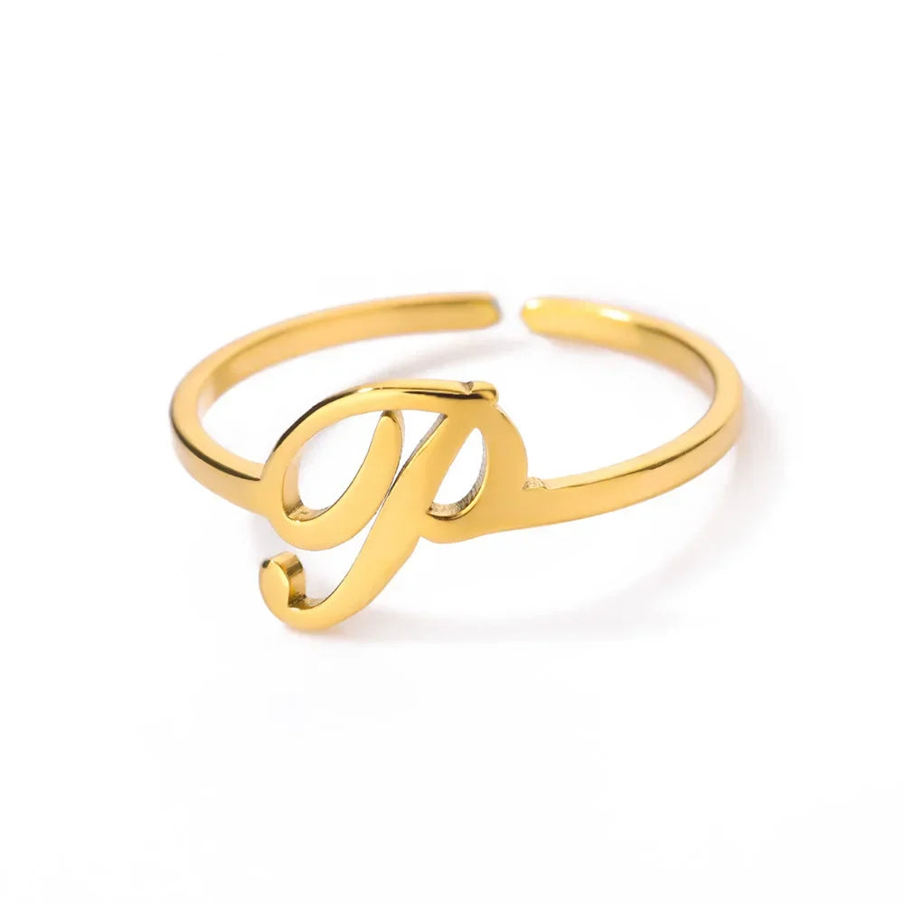 Smal personlig ring med initial p