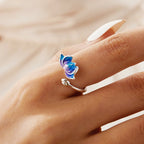 Lotusblomst ring i sølvfarve