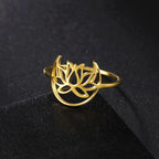Prsten Květ lotosu Zen pro ženy zlatý