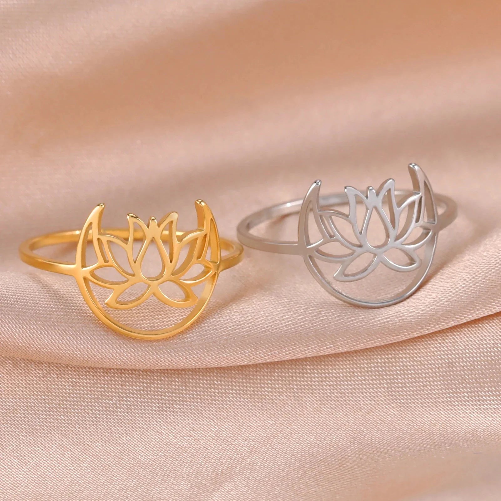 Prsten Květ lotosu Zen pro ženy stříbrný