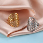 Ring Livets Blomst Dawapara Mandala guld og sølv