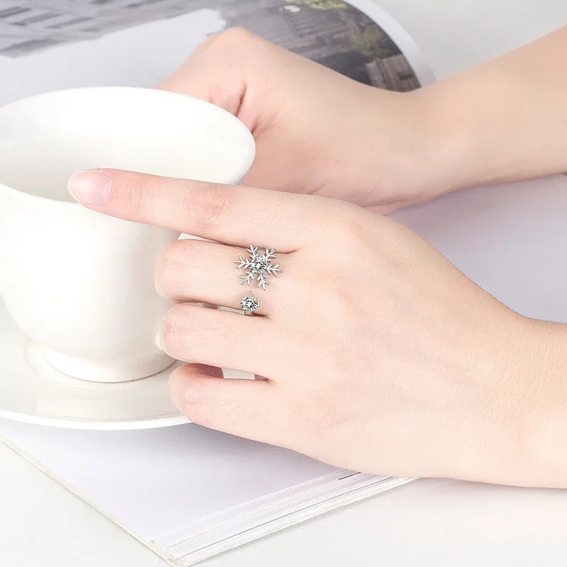 Snøfnugg Ring Dame Sølv