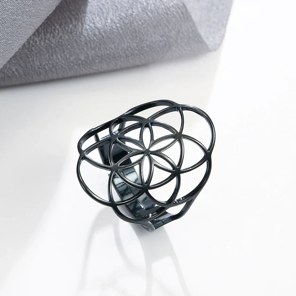 Ring Livets Frø Dame Svart ring