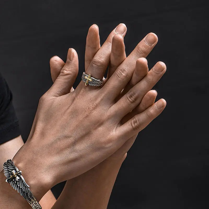 Pánský prsten Kříž Křesťanský prsten