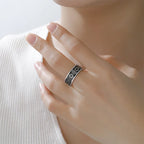 Bred Menorah-ring och Davidsstjärnor, judiska symboler