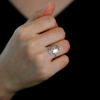 Sølv Måne og Sol ring