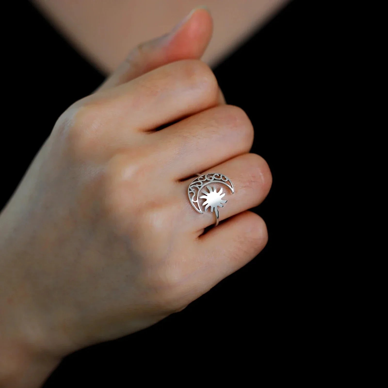Bague Lune et Soleil argent
