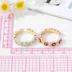 Prsten Modré turecké zlé oko v bohémském stylu